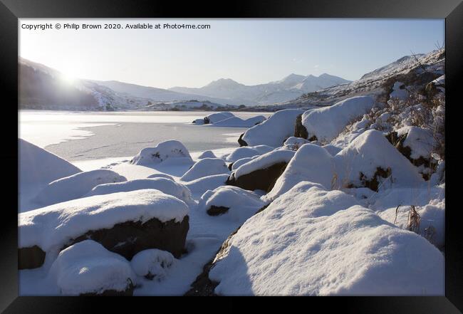 Wales in Winters Snow. No 5 Framed Print by Philip Brown