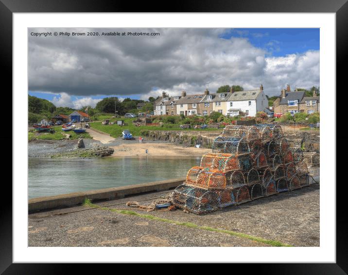 Fishermans Crab Pots, Craster, Northumberland  Framed Mounted Print by Philip Brown