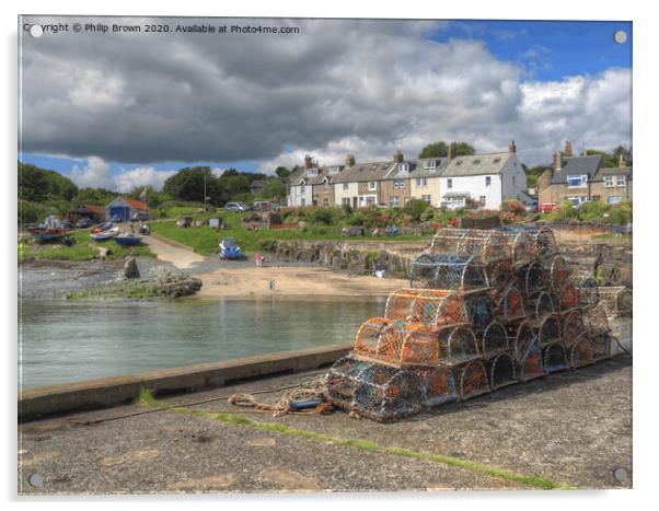 Fishermans Crab Pots, Craster, Northumberland  Acrylic by Philip Brown