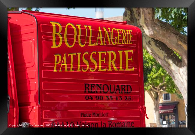 Red Patisserie Van Framed Print by Chris Warren