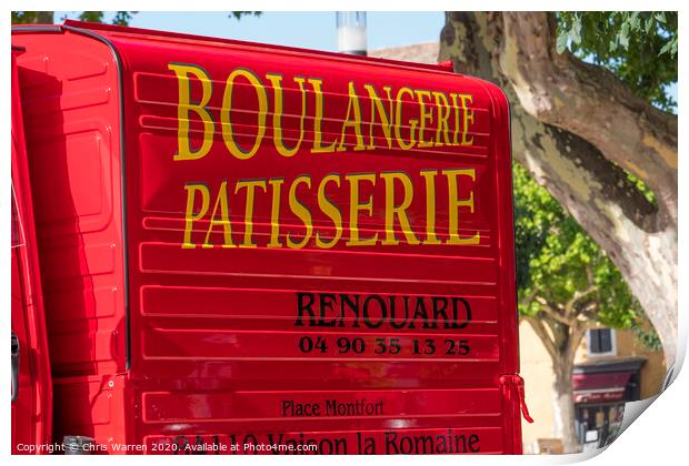 Red Patisserie Van Print by Chris Warren