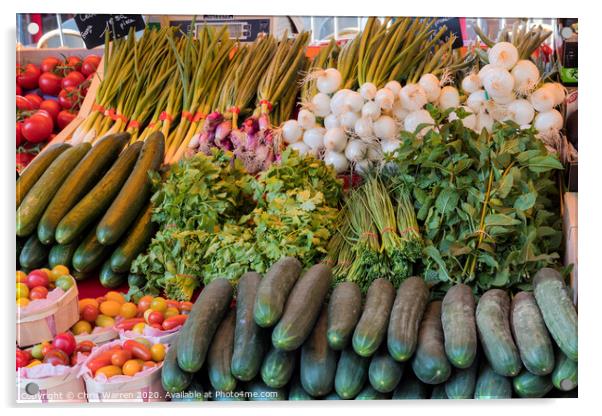 Vegetables Market Stalls L'isle sur la Sorgue Avig Acrylic by Chris Warren