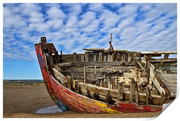 Abandoned Boat at Crow Point Print by Pete Hemington