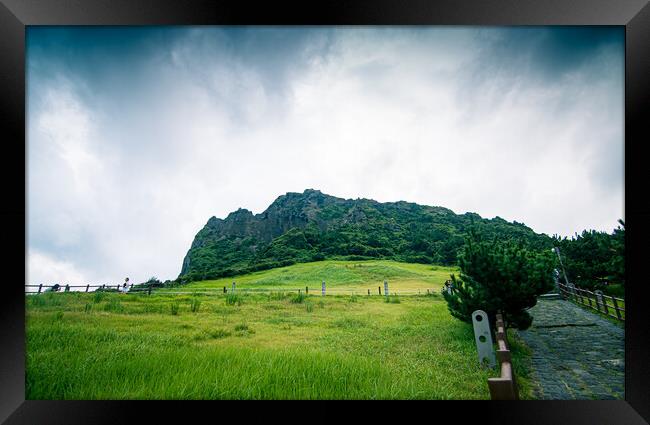 Jeju island landscape view Framed Print by Ambir Tolang