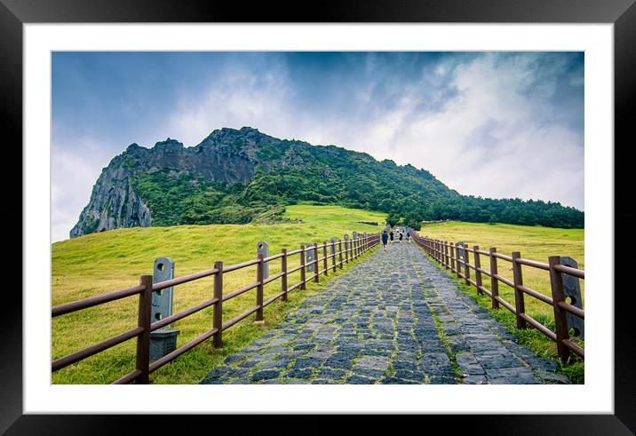 Landscape view of Jeju island Framed Mounted Print by Ambir Tolang