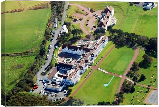 Aerial view of Turnberry Hotel (2010) Canvas Print by Allan Durward Photography