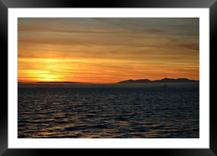 Arran sunset above the fog Framed Mounted Print by Allan Durward Photography