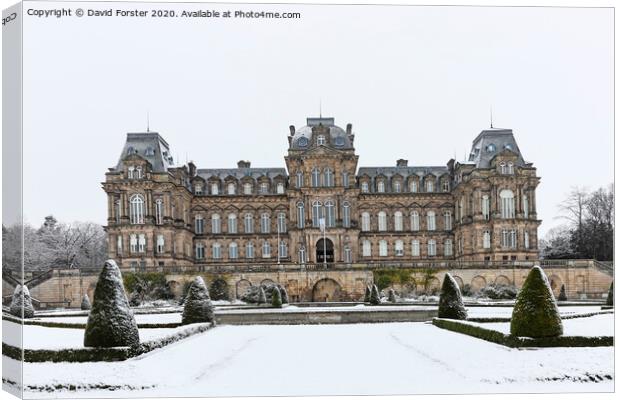 The Bowes Museum in Winter, Barnard Castle, County Durham UK Canvas Print by David Forster