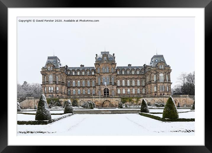 The Bowes Museum in Winter, Barnard Castle, County Durham UK Framed Mounted Print by David Forster