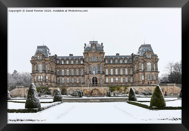 The Bowes Museum in Winter, Barnard Castle, County Durham UK Framed Print by David Forster