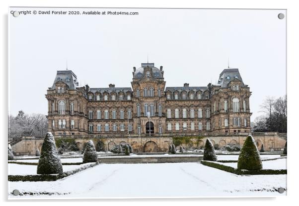 The Bowes Museum in Winter, Barnard Castle, County Durham UK Acrylic by David Forster