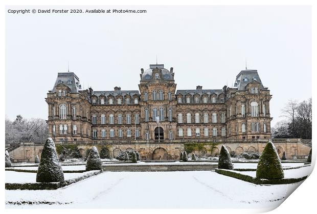 The Bowes Museum in Winter, Barnard Castle, County Durham UK Print by David Forster