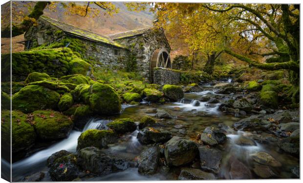 Borrowdale Water Mill, Lake District. Canvas Print by Daniel Farrington