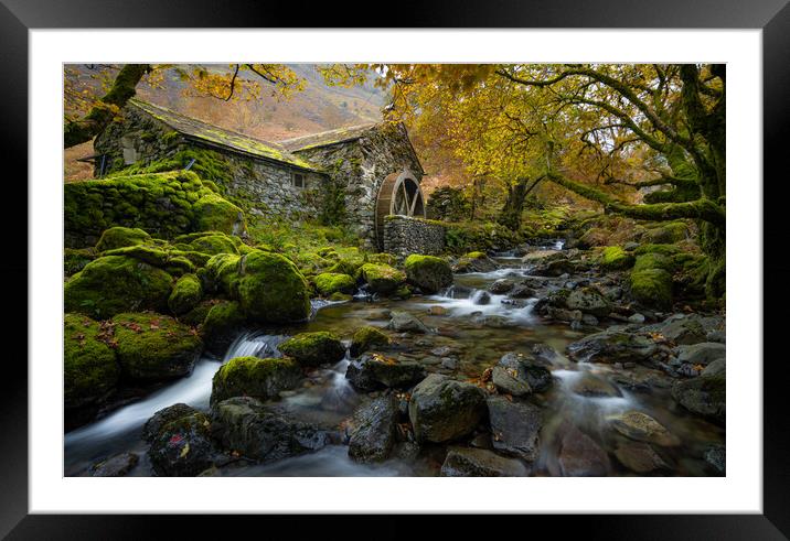 Borrowdale Water Mill, Lake District. Framed Mounted Print by Daniel Farrington