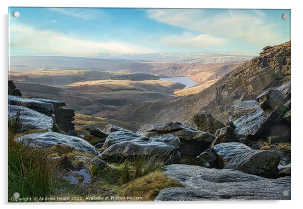 View Over Kinder Downfall Acrylic by Andrew Heath