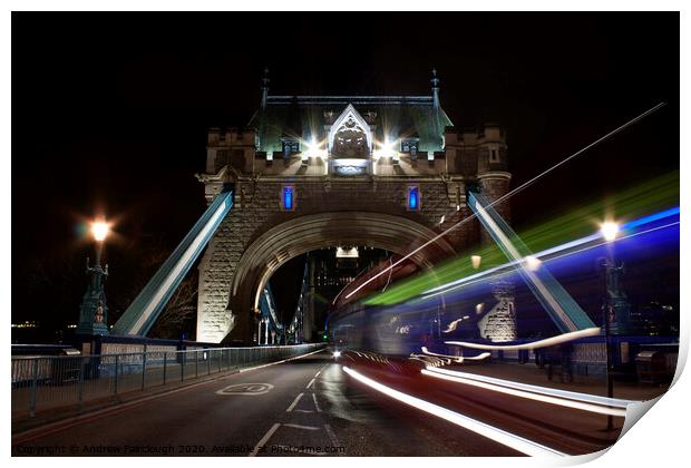 Tower Bridge at night Print by Andrew Fairclough