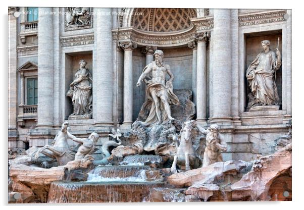 Trevi Fountain Rome Acrylic by Graham Moore