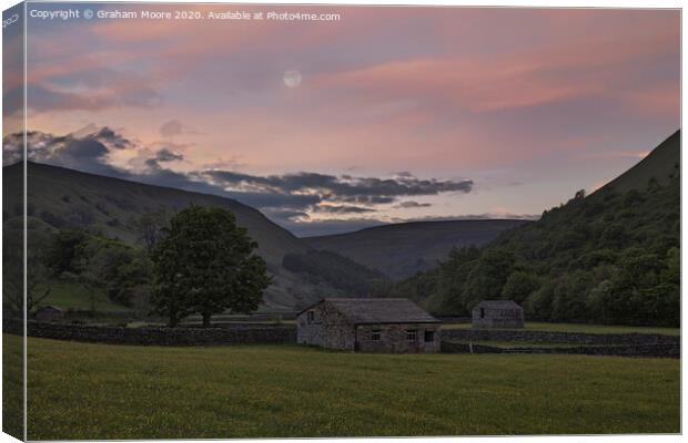 Swaledale at dusk Canvas Print by Graham Moore