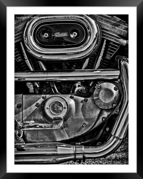 Harley Engine Framed Mounted Print by Graham Moore