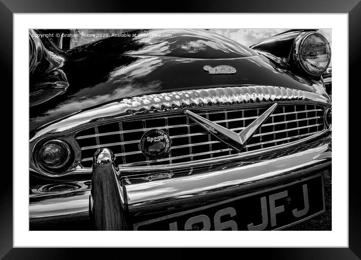 Daimler SP250 monochrome Framed Mounted Print by Graham Moore