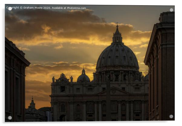 St Peters Basilica at sunset Acrylic by Graham Moore