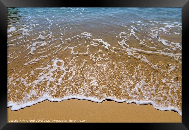 Silky Beach Waves Framed Print by Angelo DeVal