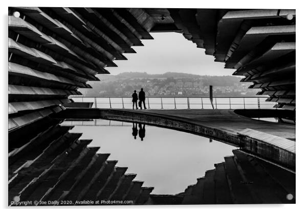 Dundee's iconic V&A Museum in Black & White Acrylic by Joe Dailly