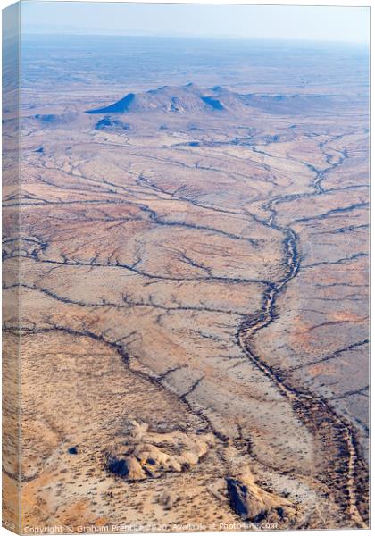 Dried up River, Namib Desert, Namibia Canvas Print by Graham Prentice