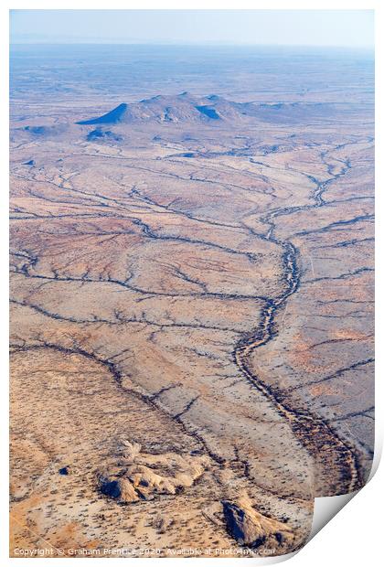 Dried up River, Namib Desert, Namibia Print by Graham Prentice