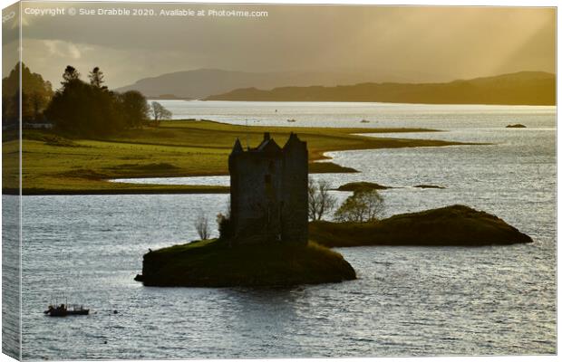 Castle Stalker at sunset Canvas Print by Susan Cosier