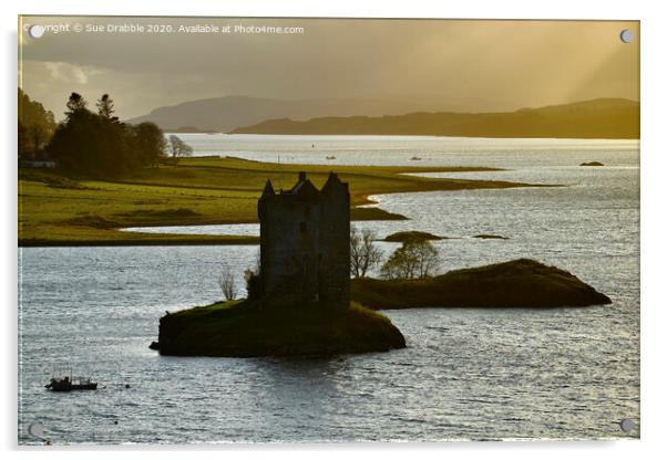 Castle Stalker at sunset Acrylic by Susan Cosier