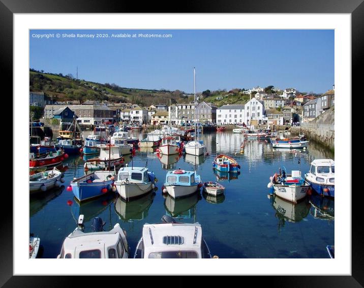 Mevagissey Harbour Cornwall Framed Mounted Print by Sheila Ramsey