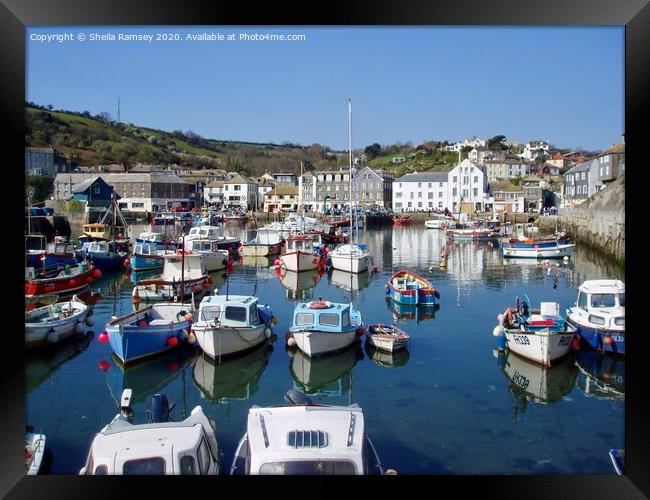 Mevagissey Harbour Cornwall Framed Print by Sheila Ramsey