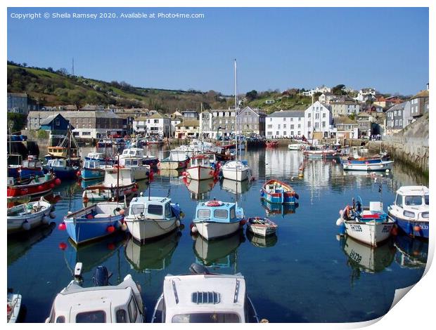 Mevagissey Harbour Cornwall Print by Sheila Ramsey