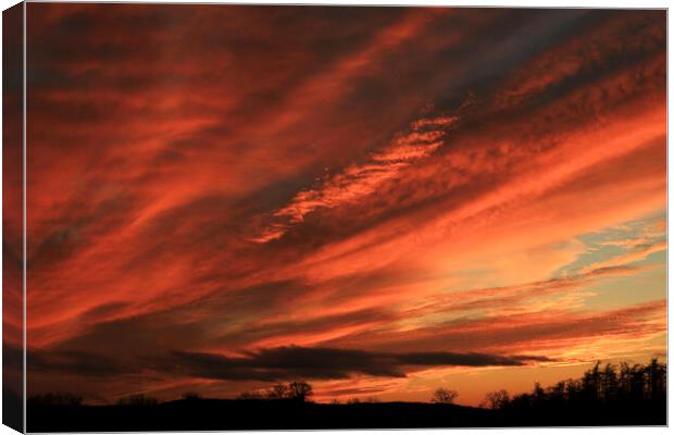 Cotswold sunset Canvas Print by Simon Johnson
