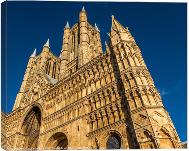West Front of Lincoln Cathedral Canvas Print by Lisa Hands