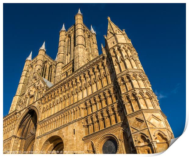West Front of Lincoln Cathedral Print by Lisa Hands