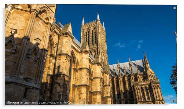 South Facade of Lincoln Cathedral Acrylic by Lisa Hands