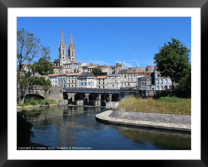 Niort Town and Sevre Niortaise River Framed Mounted Print by Imladris 