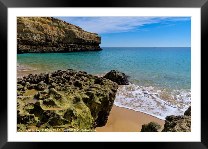 Albandeira Cliffs and Rocks Framed Mounted Print by Angelo DeVal