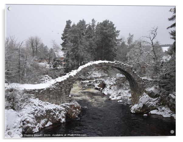 Carrbridge in Winter Acrylic by Thelma Blewitt