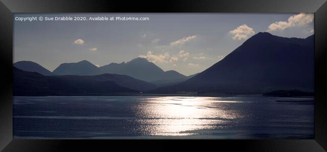 Sunlight on the Narrows of Raasay Framed Print by Susan Cosier
