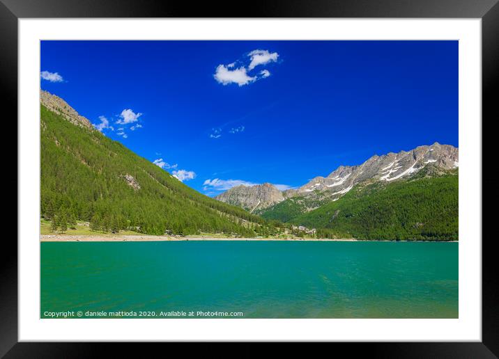 Ceresole Lake in the Gran Paradiso National Park  Framed Mounted Print by daniele mattioda