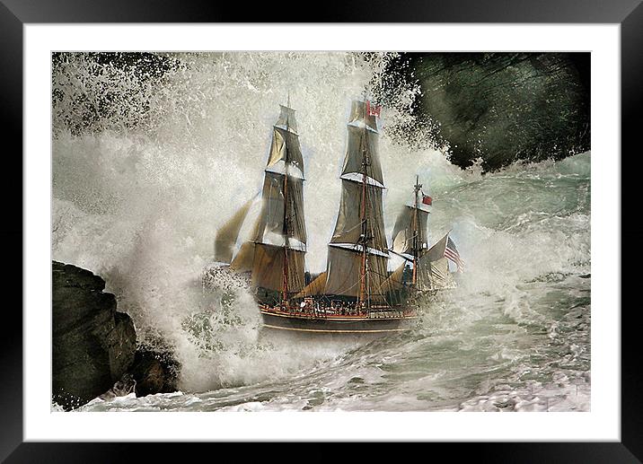 Tall Ship . Framed Mounted Print by Irene Burdell
