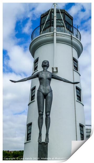 The Diving Belle, Vincent's Pier, Scarborough Print by Lisa Hands