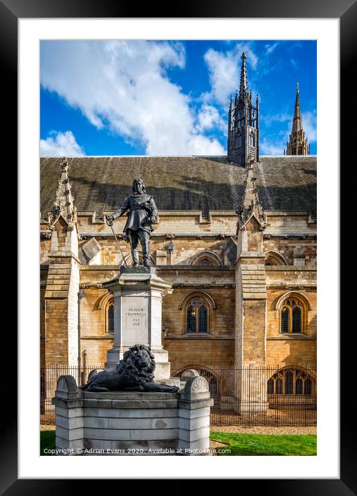 Oliver Cromwell Statue London Framed Mounted Print by Adrian Evans