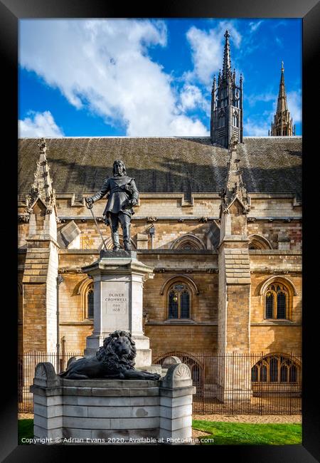 Oliver Cromwell Statue London Framed Print by Adrian Evans