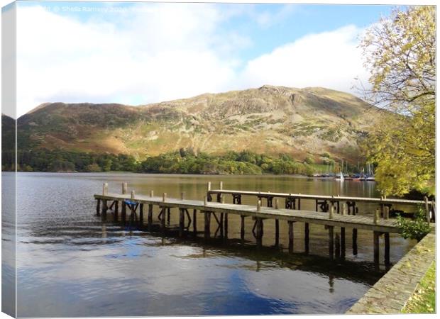 Jetties at Ullswater Lake District Canvas Print by Sheila Ramsey