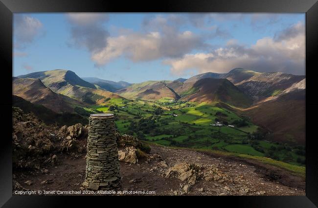 Catbells Summit - Lake District Framed Print by Janet Carmichael