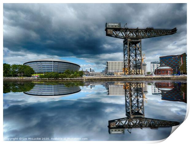 Towering Reflections Print by Les McLuckie